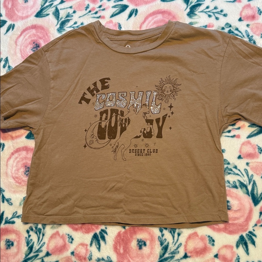 Brown Graphic Tee - Cosmil Cowboy